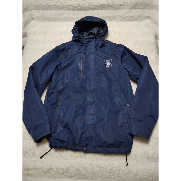 Port Authority Jacket Size S Navy Blue Full Zip Long Sleeve Pockets & Hood - Picture 1 of 9
